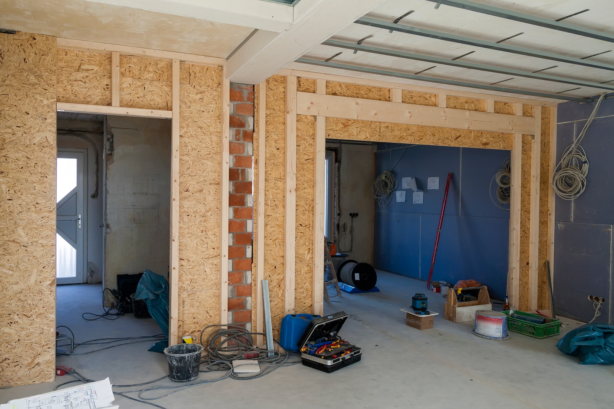 Interior of a house under construction. Renovation of an apartment